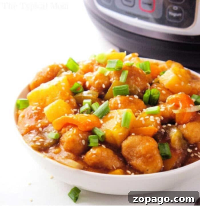Sticky Sweet and Sour Instant Pot Chicken 6 sweet and sour popcorn chicken served with rice