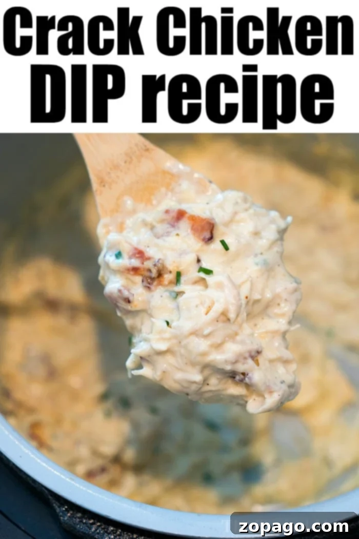 This easy crack chicken dip recipe is a must-have for parties, made quickly in your pressure cooker or on the stovetop. crack dip recipe