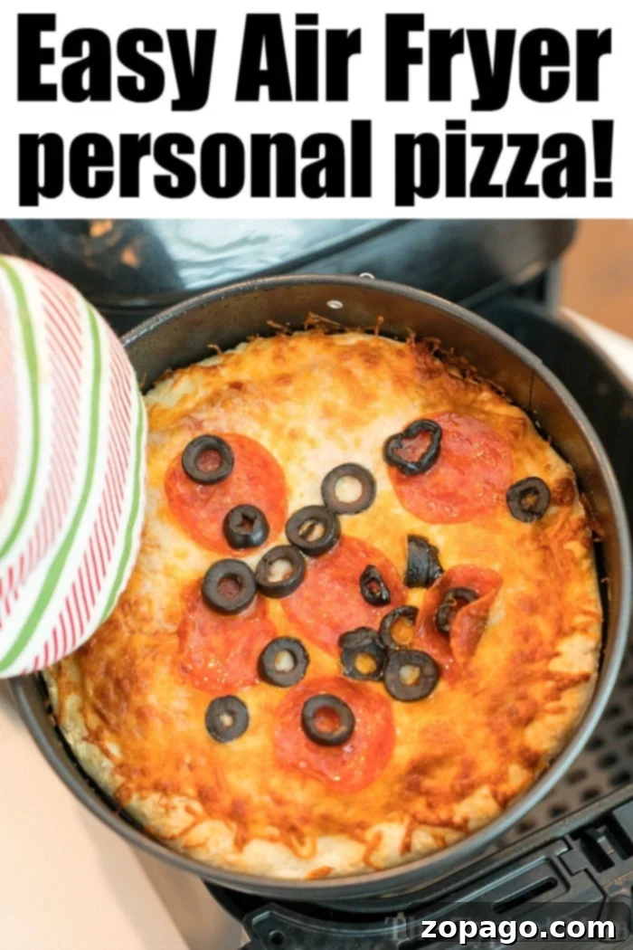 Best air fryer pizza. A delicious air fryer pizza with melted cheese and toppings