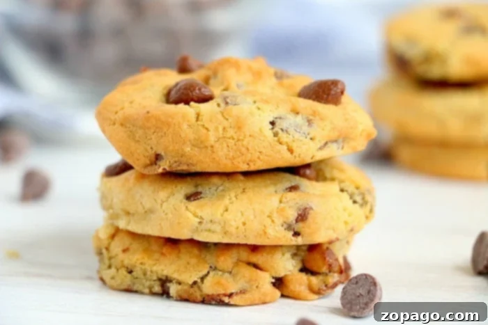 small batch chocolate chip cookies with a slightly melted chocolate center