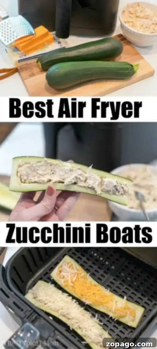 Stuffed Air-Fried Zucchini 4 A beautiful, vibrant flat lay of fresh zucchini halves, a bowl of shredded cheese, and seasoned ground beef, illustrating the simple yet delicious ingredients needed for air fryer zucchini boats.