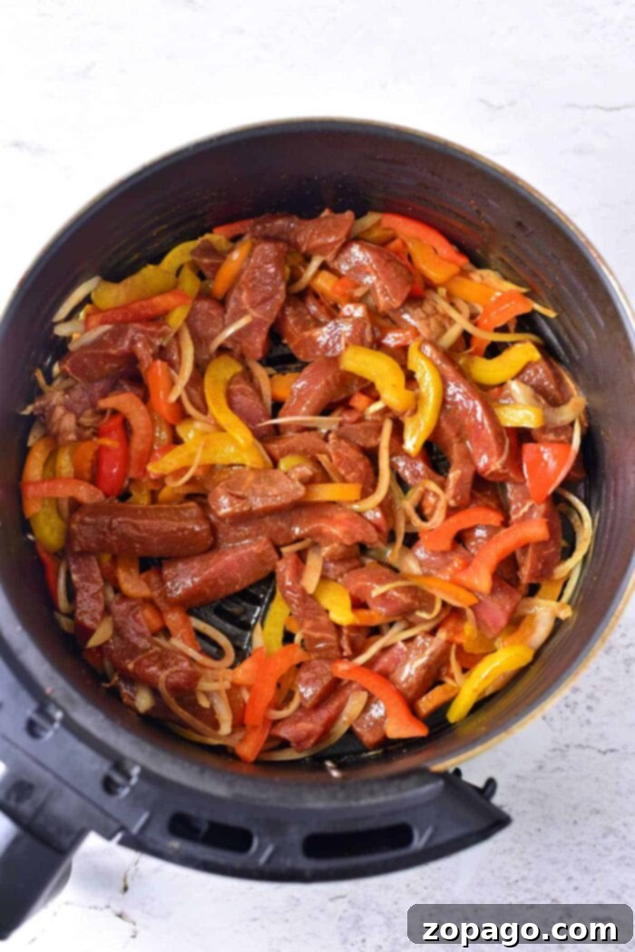 Hearty Air Fryer Beef Fajitas with Savory Seasoning air fryer fajitas beef