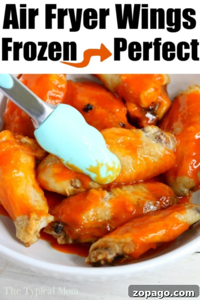 Frozen wings in an air fryer machines actually turn out great! Tender meat on the inside with a crispy skin and smothered in sauce. It's the way to go! #frozen #wings #chickenwings #airfryer #airfryerrecipes #frozenwings air fryer recipes
