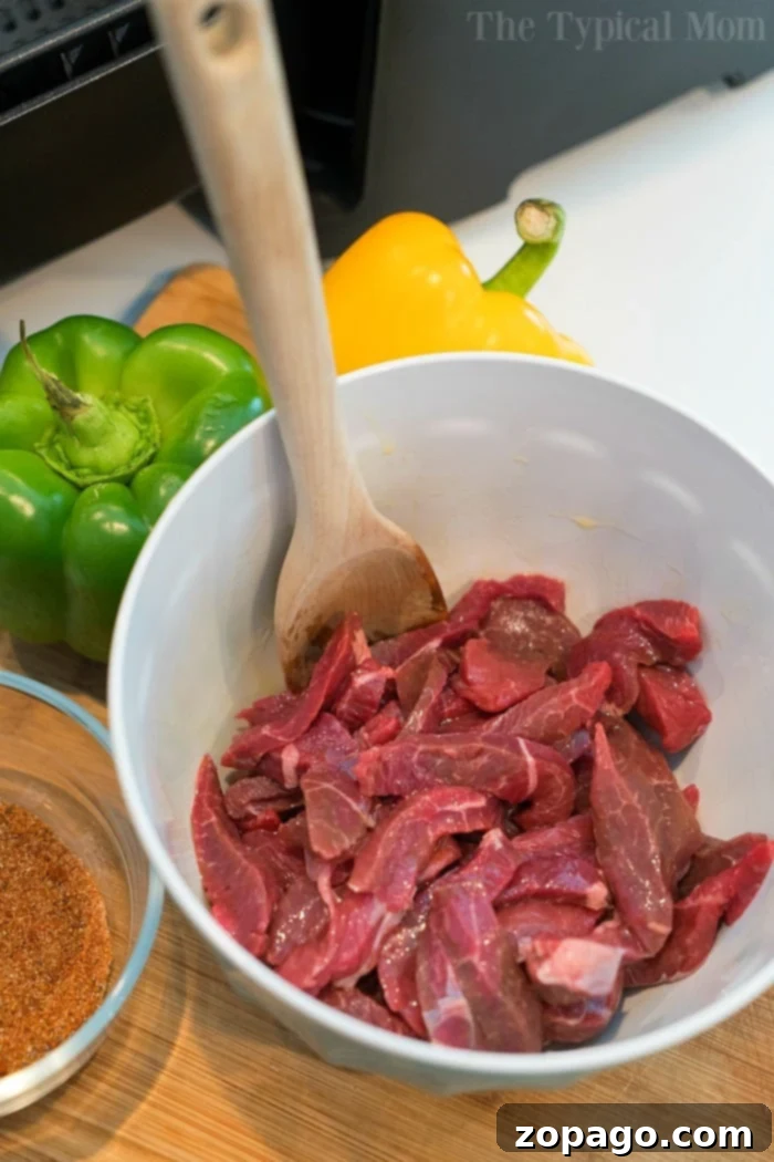 Simple guide on how to make fajitas. #fajitas Delicious air fryer fajitas prepared with homemade seasoning