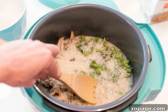 Velvety Instant Pot Mushroom Rice 4 Creamy pressure cooker mushroom rice ready to serve