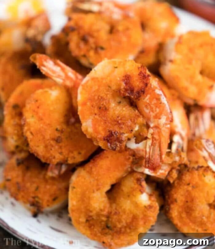 Crispy Air-Fried Shrimp 2 Crispy golden air fryer fried shrimp served with lemon and cocktail sauce
