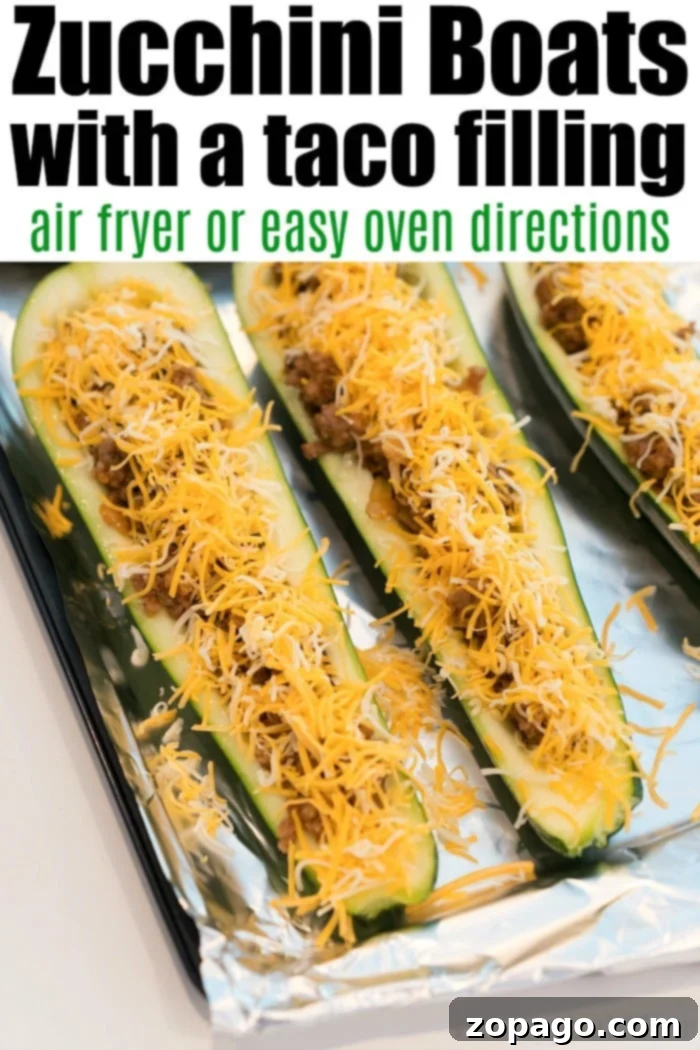 Stuffed Zucchini Tacos 7 Cheesy Zucchini Taco Boats baked and ready to serve