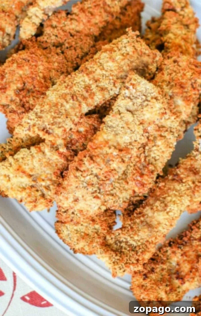 Perfectly Crispy Air Fryer Chicken Fried Steak 2 Crispy Air Fryer Chicken Fried Steak Fingers served with creamy gravy for dipping.