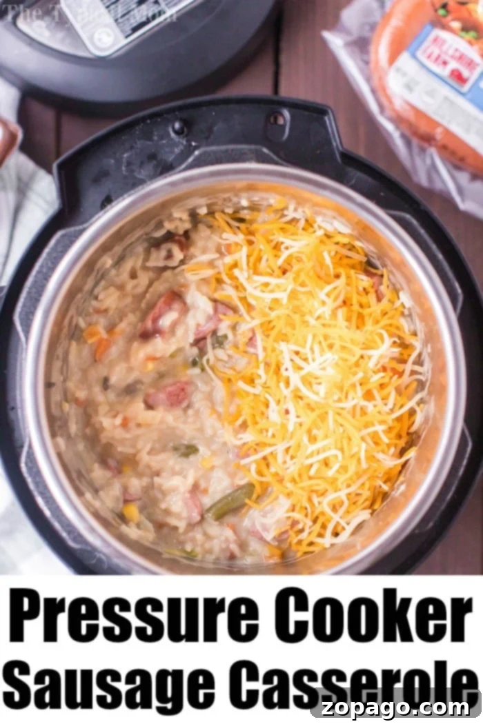 One-Pot Wonder Cheesy Sausage and Rice 6 instant pot sausage casserole, creamy and cheesy