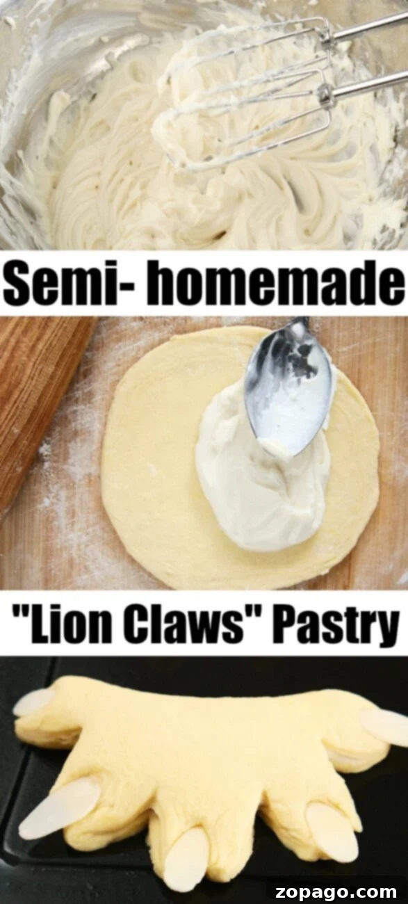Effortless Bear Claws 5 Bear Claws with Refrigerated Biscuits arranged on a serving plate