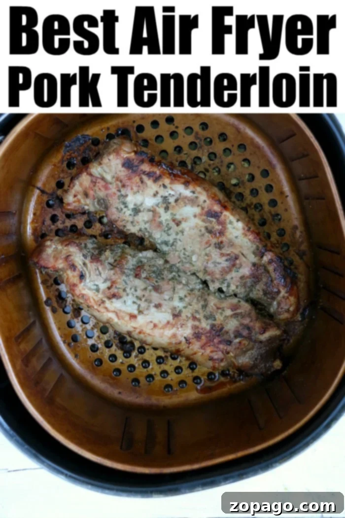 Perfect Air Fried Pork 7 Air Fryer Pork Loin, beautifully cooked and ready to serve