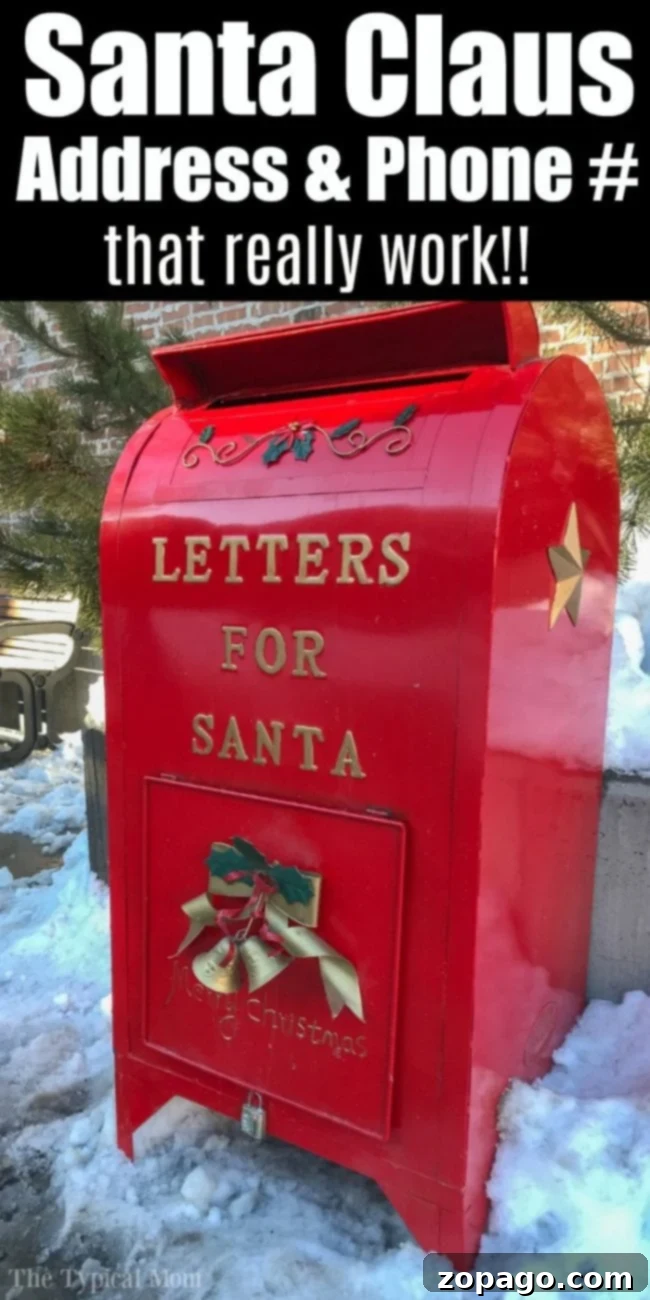 Child mailing a letter to Santa with North Pole postmark