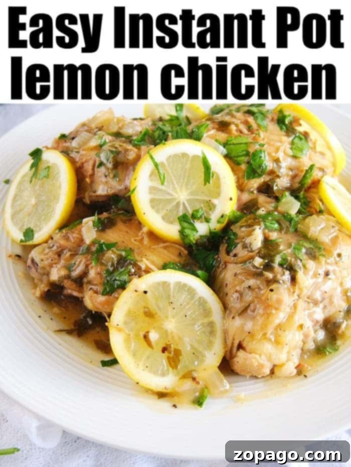 Instant Pot lemon chicken is a cheap and easy dinner to throw together. A keto, low carb high protein meal packed with flavor even your kids will love. Instant Pot lemon garlic chicken served with fresh herbs