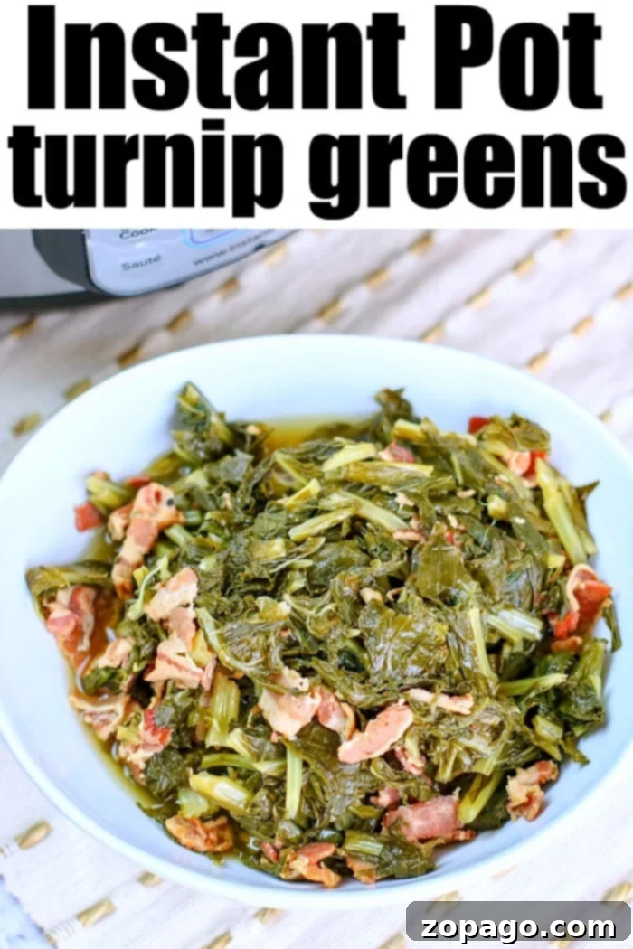 How to make Instant Pot greens! Perfectly cooked pressure cooker turnip greens, brussel sprouts, spinach and broccoli made in just minutes. Delicious. Instant Pot Turnip Greens