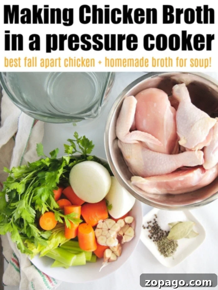 pressure cooker chicken broth with fresh vegetables