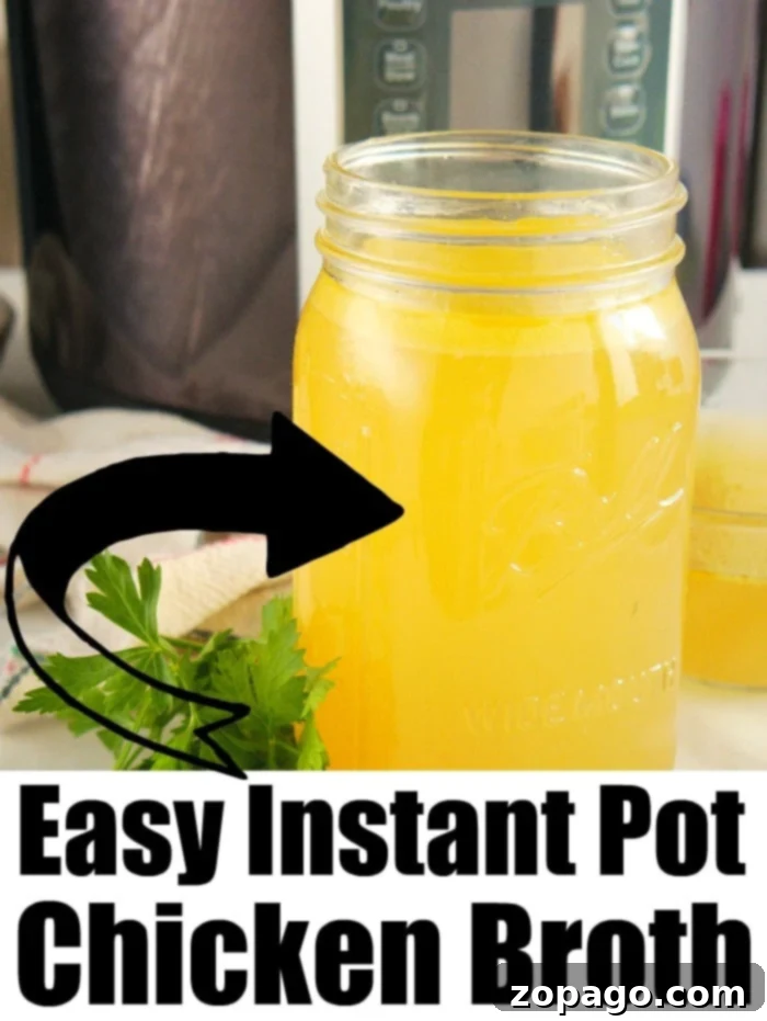 Chicken Broth Instant Pot in jars