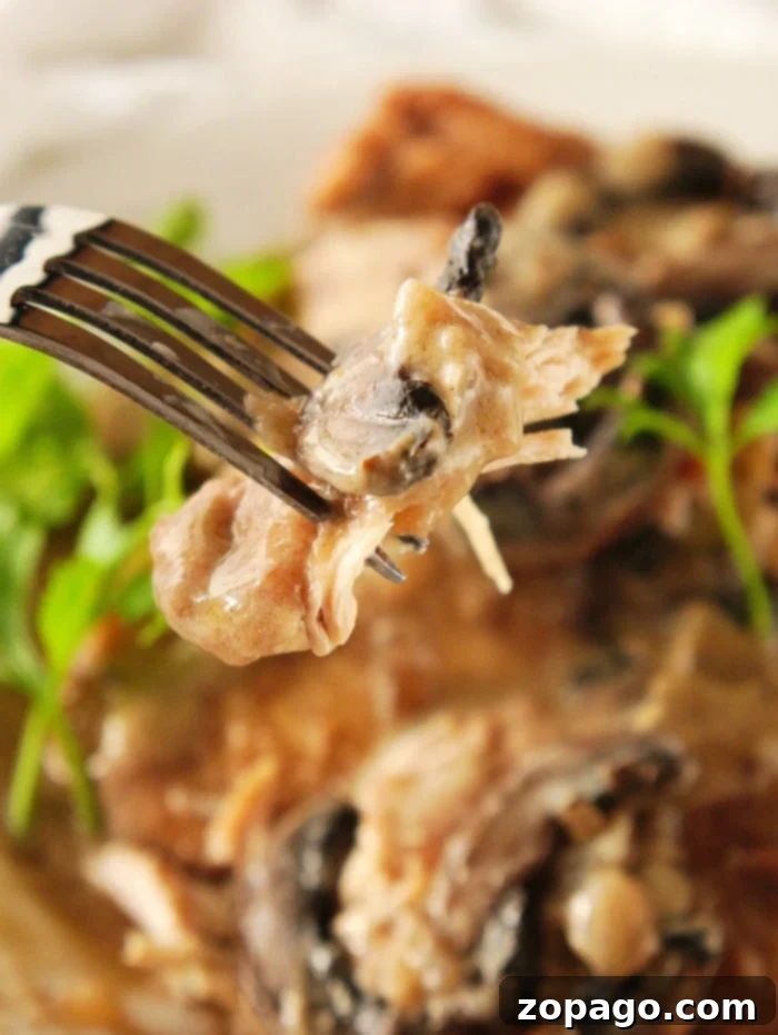 Delicious Instant Pot Chicken Marsala with tender chicken and rich mushroom gravy, served hot.