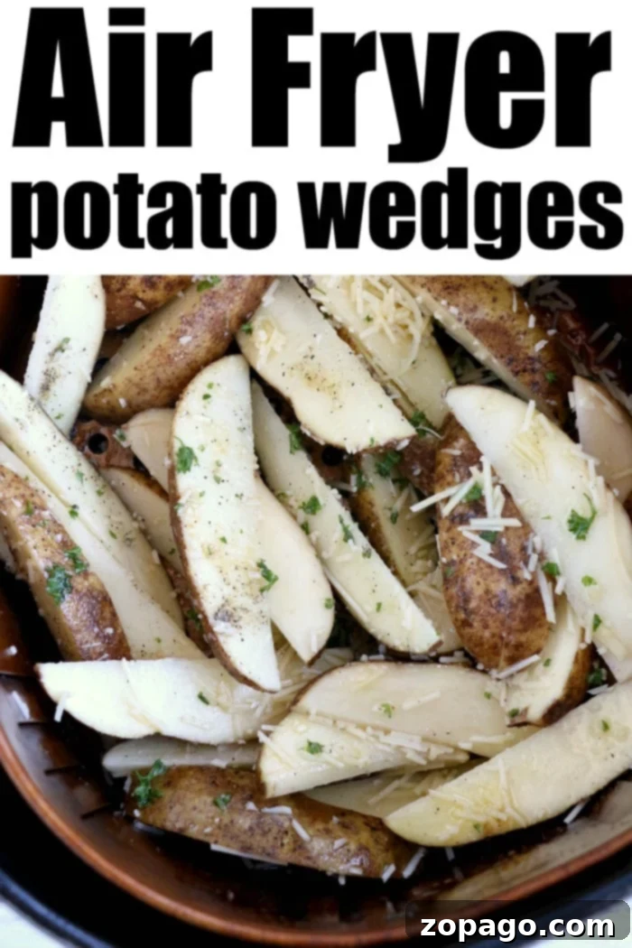 Best air fryer potato wedges are the best side dish or snack. Just slice and cook with some olive oil and parmesan for a mouth watering bite you'll love. potato wedges