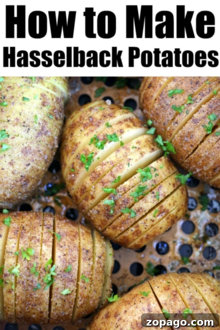 Crispy Air Fryer Hasselback Potatoes 5 Air fryer potatoes, perfectly sliced and seasoned, ready for cooking.