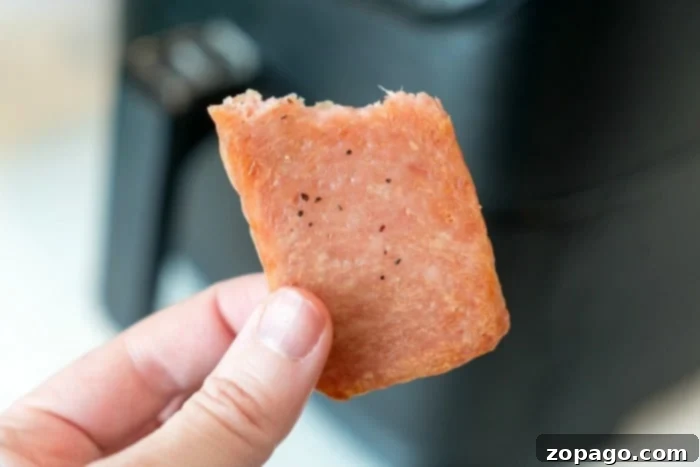 Crispy Air Fryer Spam 6 Cooking SPAM in an air fryer to achieve a perfectly crispy texture.