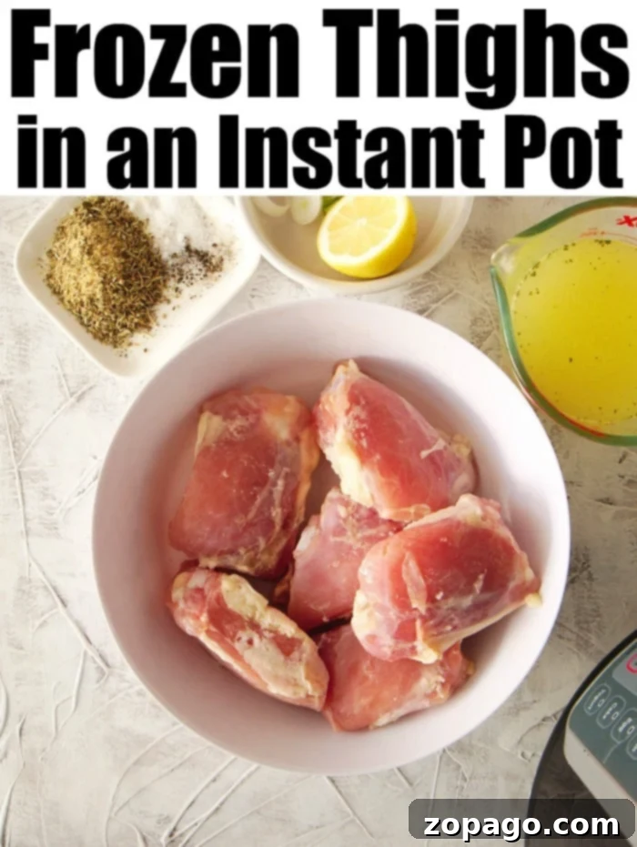 Instant Pot Frozen Chicken Thighs: Simple steps for a delicious meal. instant pot frozen chicken thighs cooking process