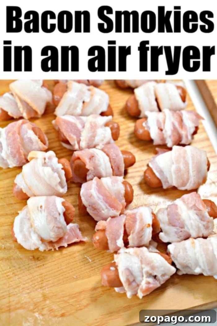 Irresistible Air Fryer Bacon Wrapped Smokies 4 air fryer smokies
