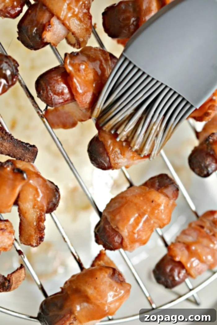 Irresistible Air Fryer Bacon Wrapped Smokies 6 Bacon Wrapped Smokies