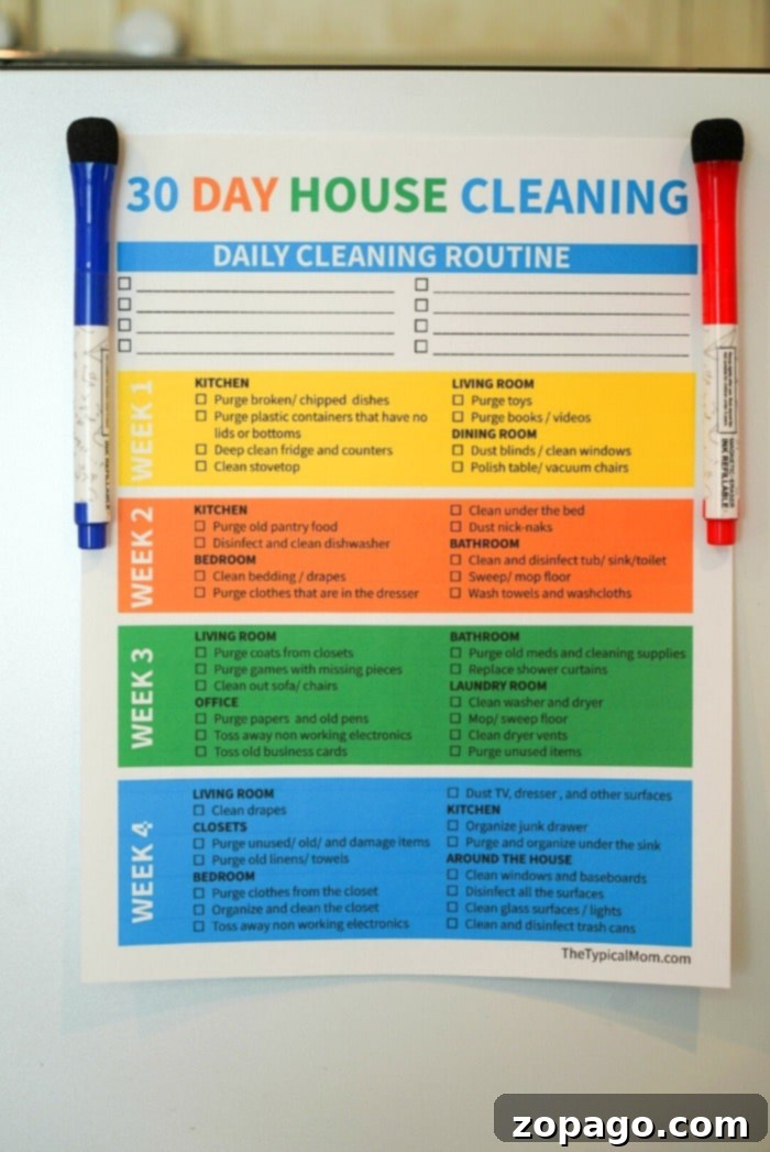 house cleaning printable checklist