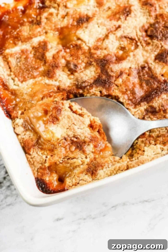 Effortless Fresh Peach Dump Cake 2 Peach dump cake with fresh peaches