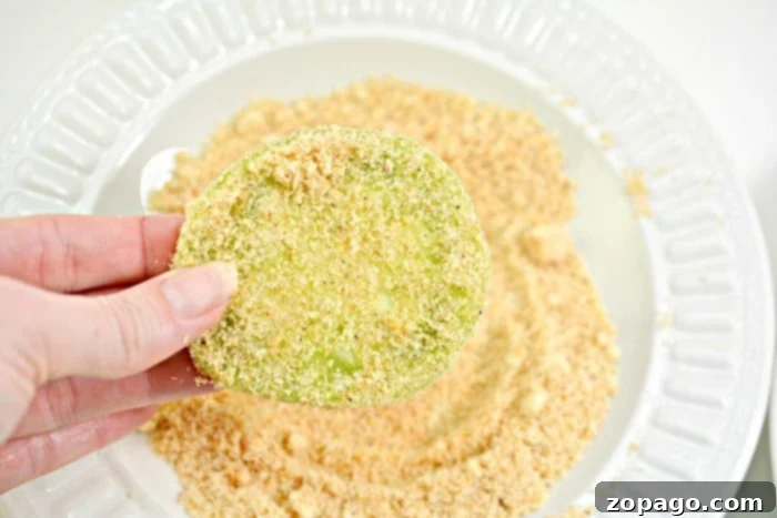 Air-Fried Green Tomatoes 4 Fresh Green Tomatoes Sliced and Ready for Breading
