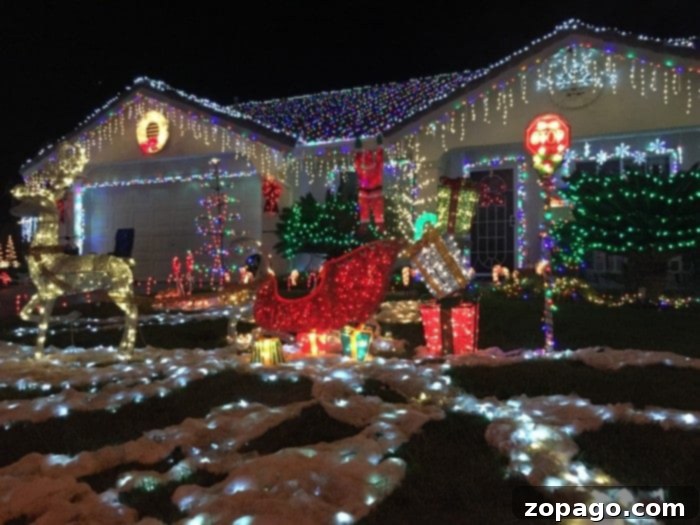 Families enjoying the Bainbridge Circle Murrieta Christmas lights