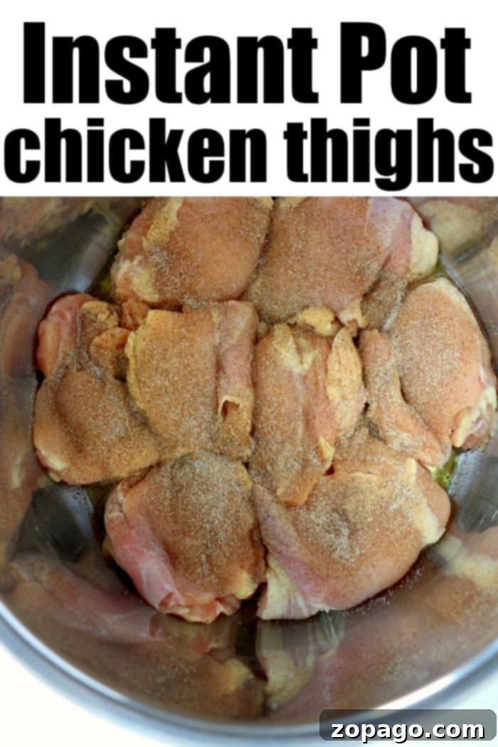Hearty Instant Pot Chicken and Potatoes 6 Instant Pot Chicken Thighs - Perfectly seasoned and cooked.