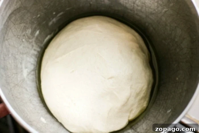 Soft Pretzels Made Simple 3 Freshly prepared pretzel dough resting in a bowl, ready for shaping and baking.