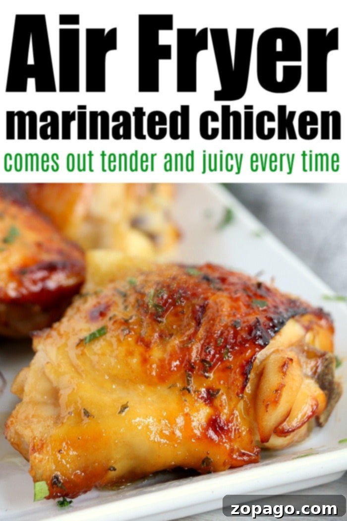 Juicy Air Fryer Marinated Chicken Thighs 8 Air fryer marinated teriyaki chicken with garnishes