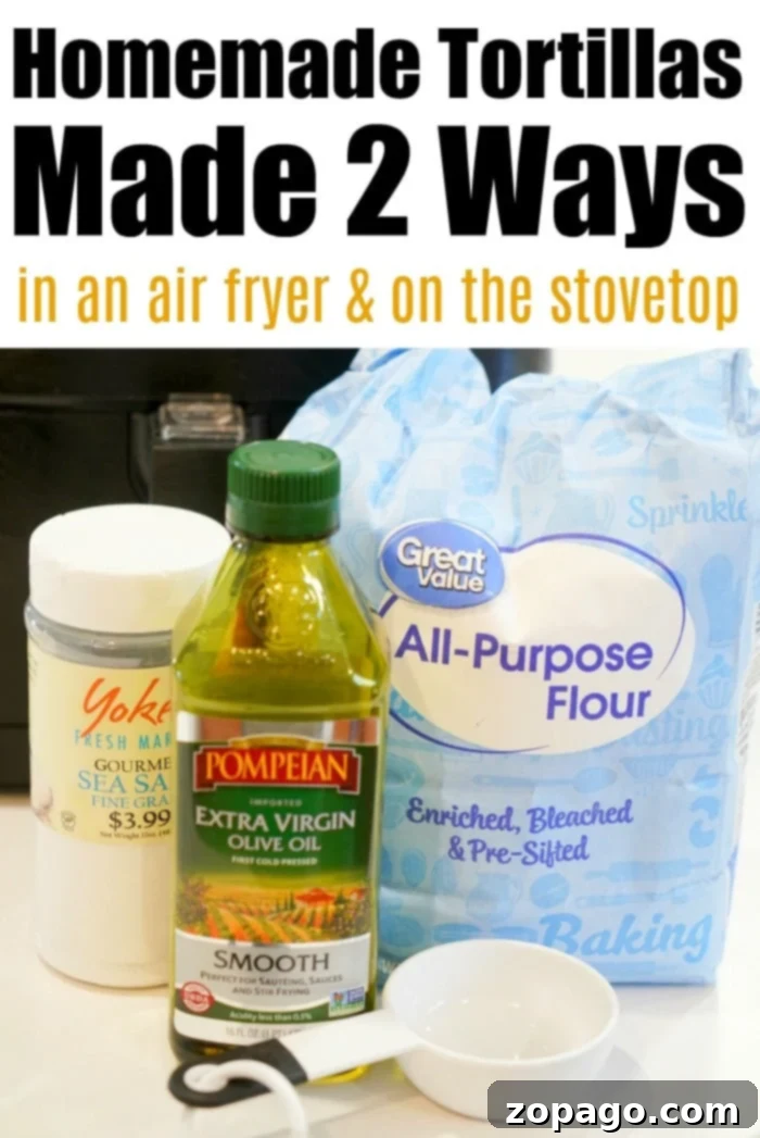 Homemade flour tortilla recipe requires only 4 ingredients. This no yeast bread alternative is great when you're in a pinch to serve with dinner. tortilla recipe, Homemade flour tortilla recipe with 4 ingredients, no yeast bread alternative