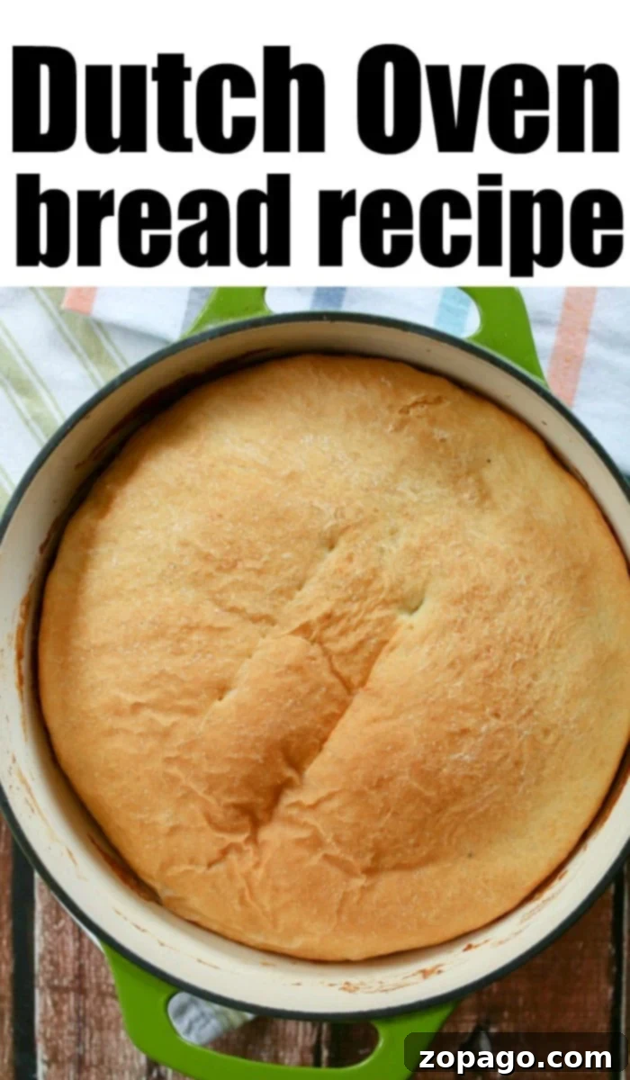Baking bread in a dutch oven is easier than you'd think! With just a few ingredients mixed together right in your pot you'll have homemade bread in no time. Baking Bread in a Dutch Oven, showing a freshly baked loaf