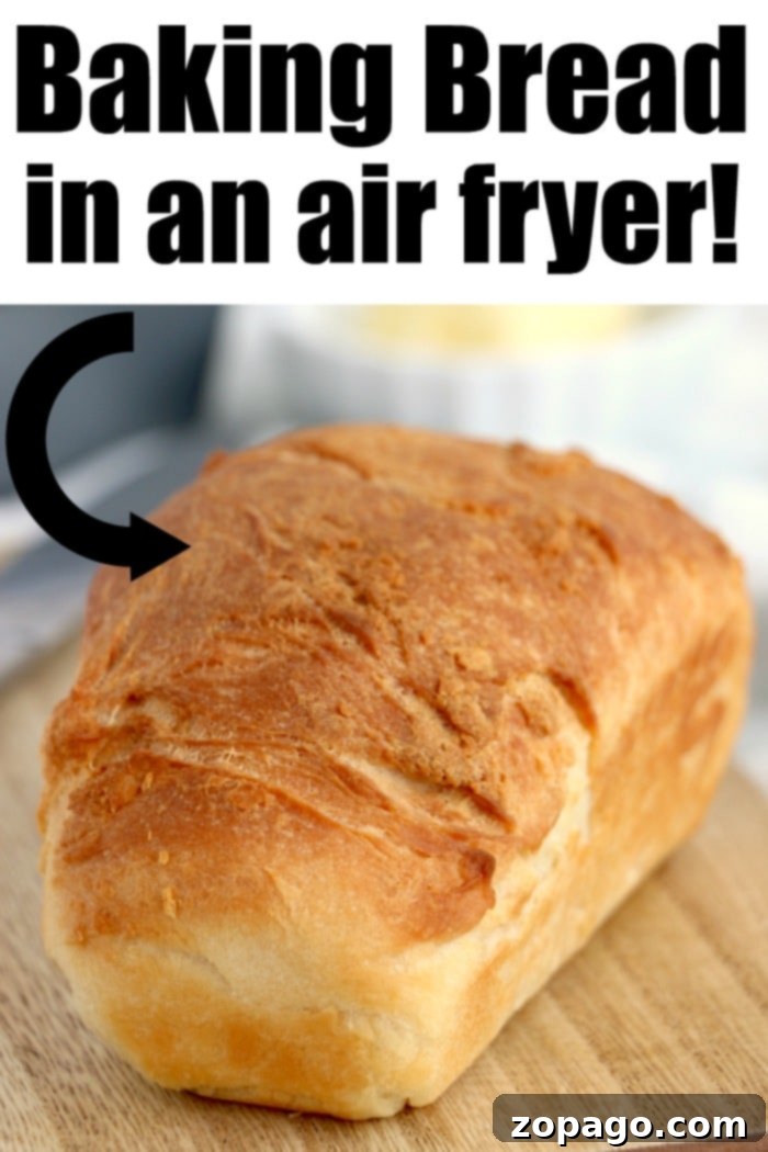 Homemade Air fryer bread is easy to make with just 6 ingredients and very little kneading required. Perfectly fluffy white bread done in no time. Hands tapping the bottom of a golden-brown air fryer bread loaf to check for doneness, a crucial step in baking.