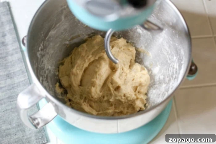 Fluffy Sourdough Discard Cinnamon Rolls 5 Soft, elastic sourdough cinnamon roll dough resting in a bowl, ready for its overnight rise.