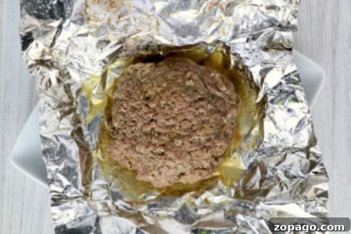 Effortless Instant Pot Foil Burgers 12 Instant Pot frozen hamburgers, showing the finished product