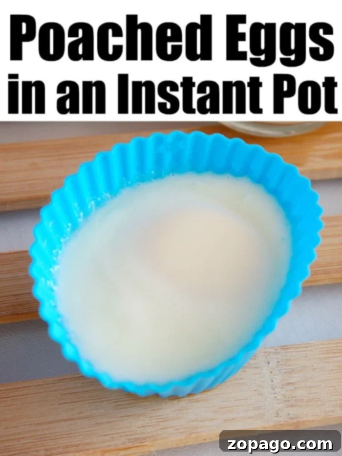 Instant Pot poached eggs are the perfect soft boiled breakfast served over avocado toast or by itself for a low carb meal. Here's how easy they are to make! Instant Pot soft boiled eggs in silicone cups, ready to be served.