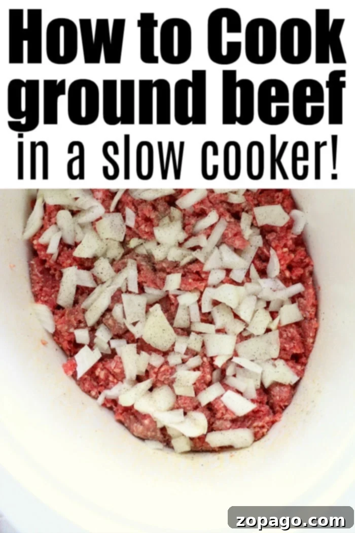 Flavorful Crockpot Ground Beef 9 Slow cooker ground beef ready to be served, showcasing its savory texture and aroma.