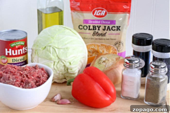 Deconstructed Cabbage Casserole 3 Comforting Cabbage Casserole with Savory Ground Beef
