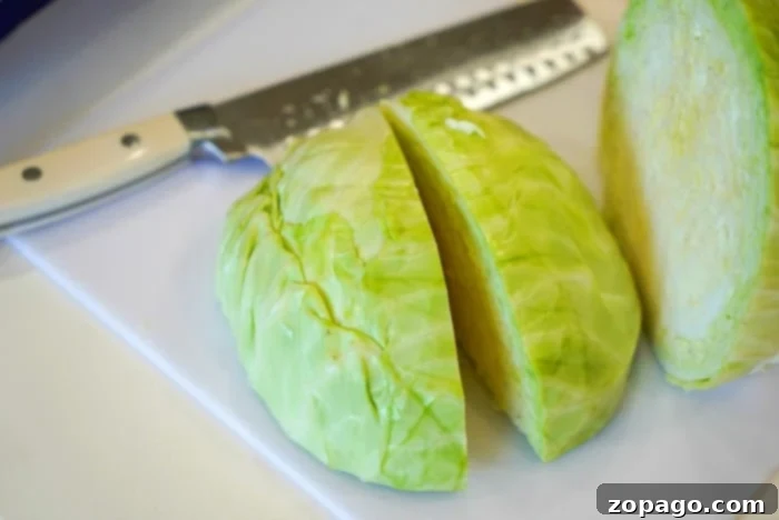 Deconstructed Cabbage Casserole 4 Fresh Cabbage Wedges Ready for Cooking
