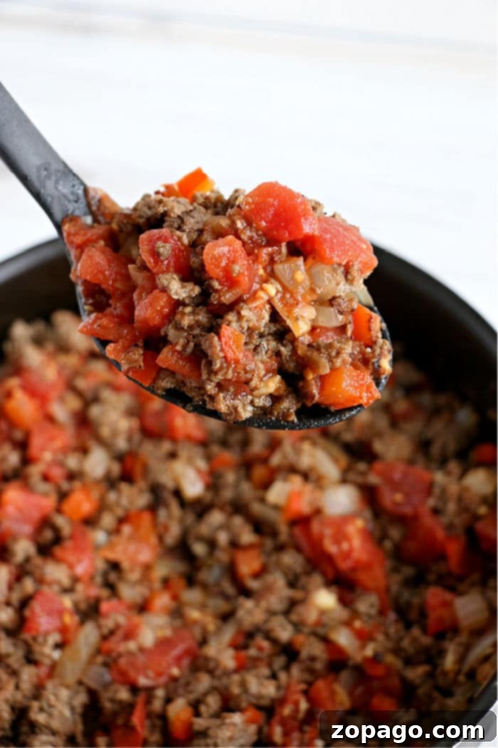 Deconstructed Cabbage Casserole 5 Sautéed Cabbage and Ground Beef Mixture