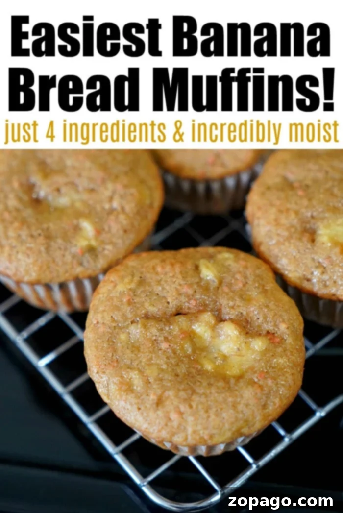 Super Easy 4 Ingredient Banana Bread Muffins 7 A tray of freshly baked easy banana bread muffins cooling on a wire rack.