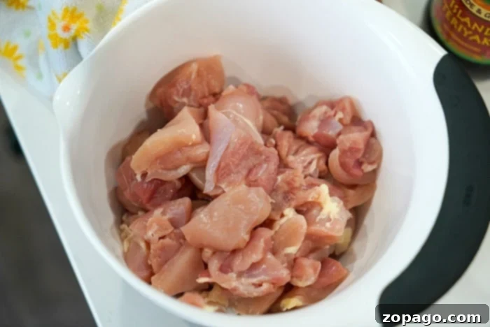 Easy Instant Pot Korean Chicken 4 diced chicken thighs