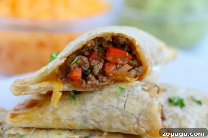 Crispy Air Fryer Empanadas 9 Easy ground beef recipe ideas, featuring cooked ground beef ready for various dishes.