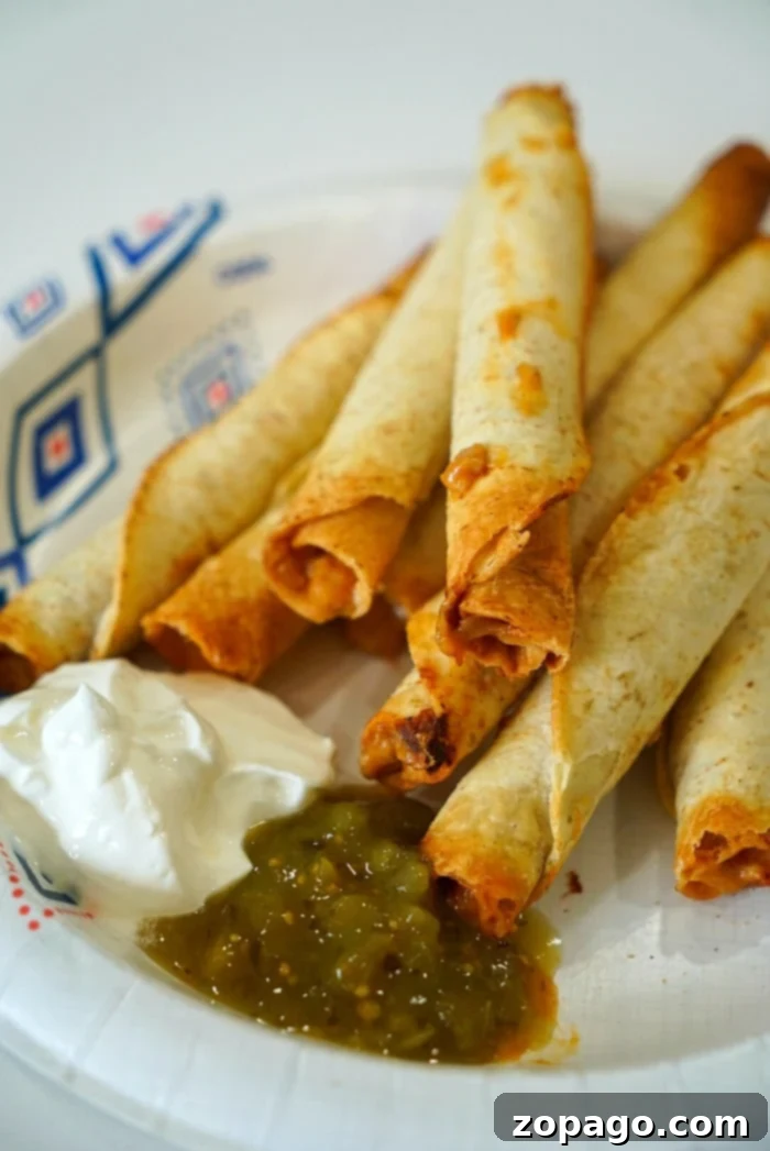 Crispy Air Fryer Frozen Taquitos 8 chicken taquitos