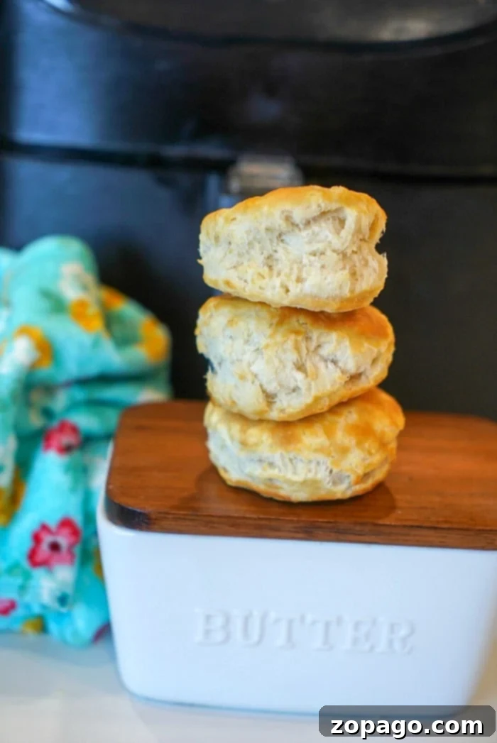 Air Fryer Frozen Biscuits: Golden Perfection 7 A close-up of Pillsbury biscuits perfectly cooked in an air fryer, showcasing their golden-brown tops and soft, inviting texture.
