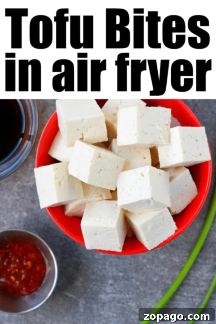 Flavorful Crispy Air Fryer Tofu 9 Air fryer tofu bites, perfectly cooked with a crispy outside and tender inside, showcasing the success of the Asian marinade.